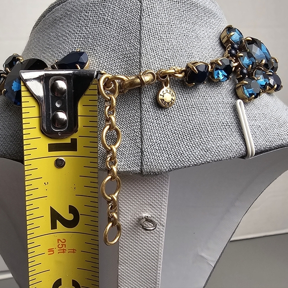 [J. CREW] Blue Crystal Foliage Collar Statement Necklace - Picture 14 of 16